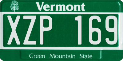 VT license plate XZP169