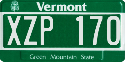 VT license plate XZP170