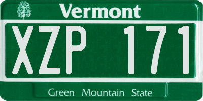 VT license plate XZP171