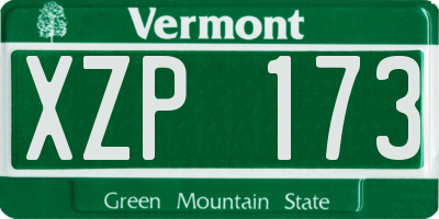 VT license plate XZP173
