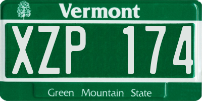 VT license plate XZP174