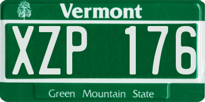VT license plate XZP176