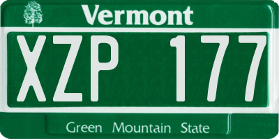 VT license plate XZP177