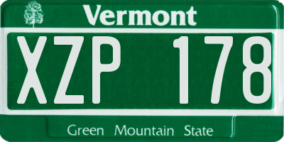 VT license plate XZP178