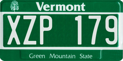 VT license plate XZP179