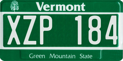 VT license plate XZP184