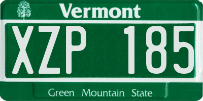 VT license plate XZP185