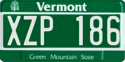 VT license plate XZP186