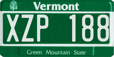 VT license plate XZP188