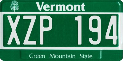 VT license plate XZP194