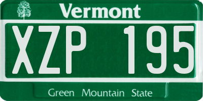 VT license plate XZP195