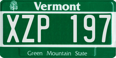 VT license plate XZP197