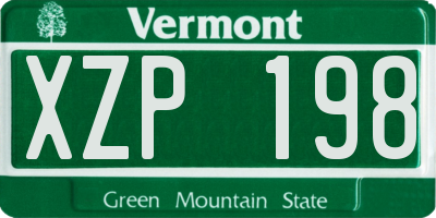 VT license plate XZP198