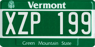 VT license plate XZP199