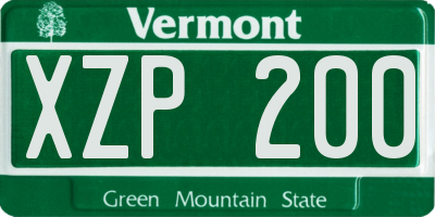 VT license plate XZP200