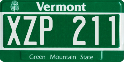 VT license plate XZP211