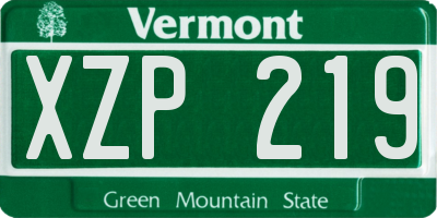 VT license plate XZP219