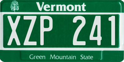 VT license plate XZP241