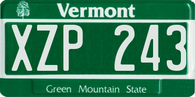 VT license plate XZP243