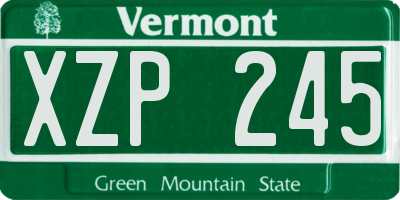 VT license plate XZP245