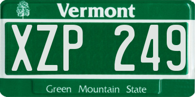 VT license plate XZP249