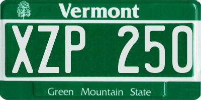 VT license plate XZP250
