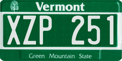 VT license plate XZP251