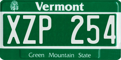 VT license plate XZP254