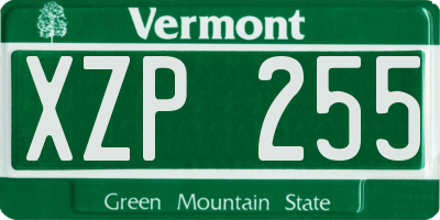 VT license plate XZP255