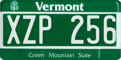 VT license plate XZP256