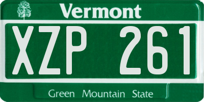 VT license plate XZP261