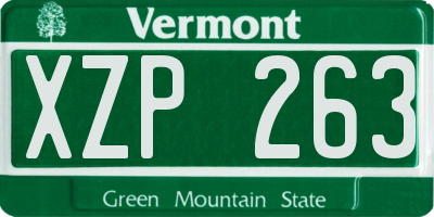 VT license plate XZP263
