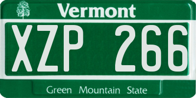 VT license plate XZP266
