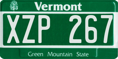 VT license plate XZP267