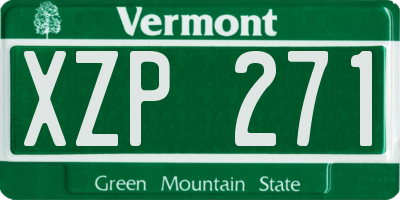 VT license plate XZP271