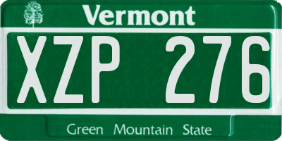 VT license plate XZP276
