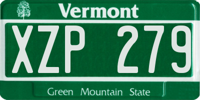 VT license plate XZP279