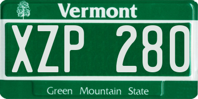 VT license plate XZP280