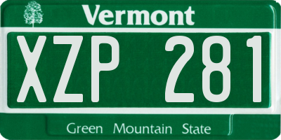 VT license plate XZP281