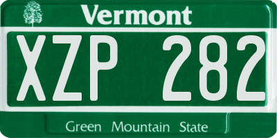 VT license plate XZP282