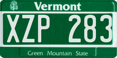 VT license plate XZP283