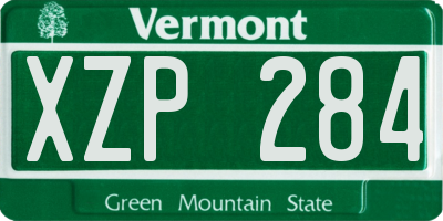 VT license plate XZP284