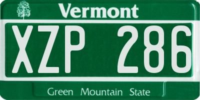 VT license plate XZP286