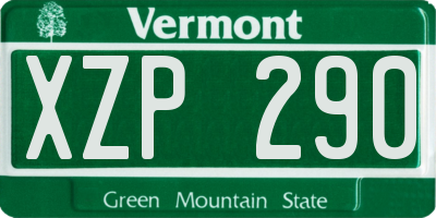 VT license plate XZP290