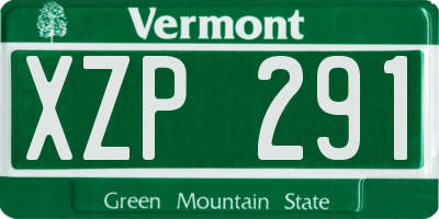 VT license plate XZP291