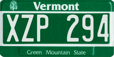 VT license plate XZP294