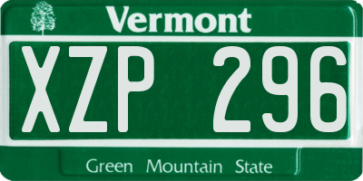 VT license plate XZP296