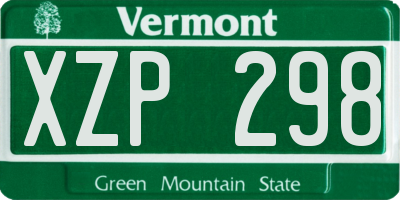 VT license plate XZP298