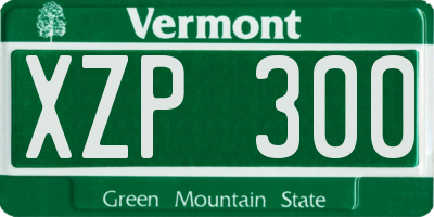 VT license plate XZP300