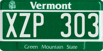 VT license plate XZP303